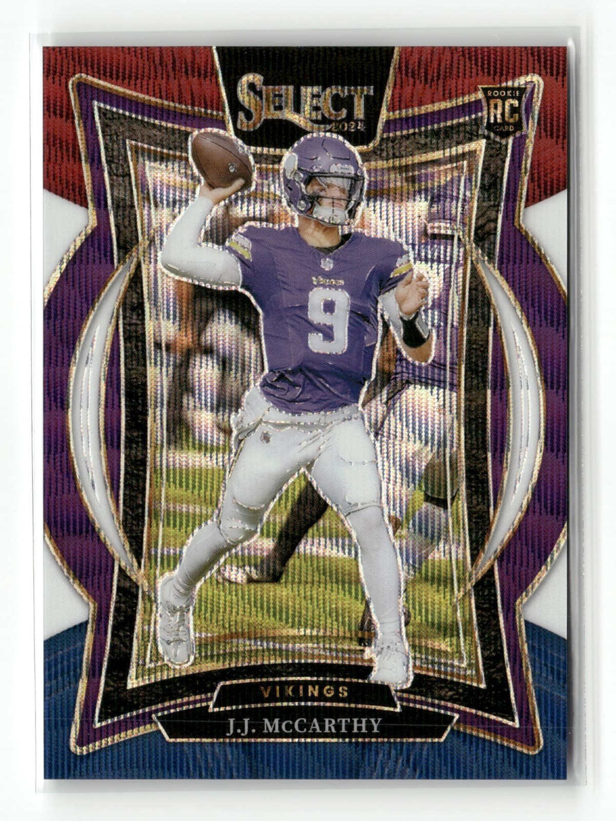 2024 Panini Select J.J. McCarthy #24 Concourse Tri-Color Prizm Rookie RC 13/299