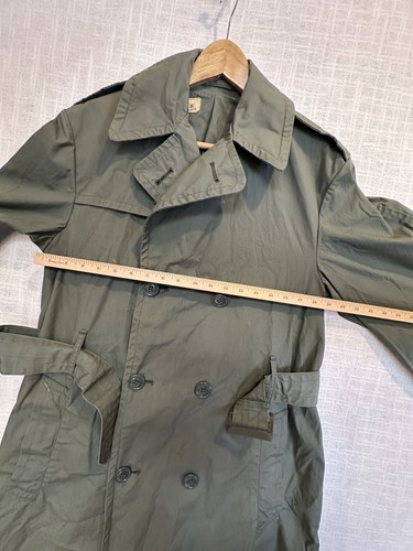 VTG Military Raincoat Quarpel Army Green 274 Trench Coat USA Sz MENS 36L - Picture 10 of 12