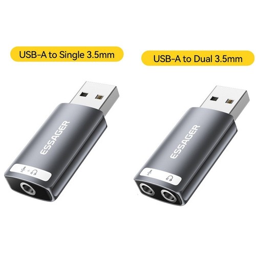 Professional USB Sound Card Audio Adapter USB To 3.5mm Sound Card Microphone - Picture 6 of 14