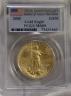 2005 US Gold Eagle $50 1 oz PCGS MS69 20th Anniversary