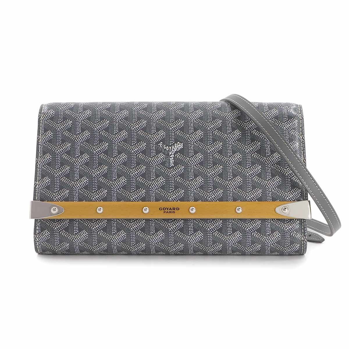 GOYARD Monte Carlo PM 2way Clutch Shoulder Bag PVC Gray