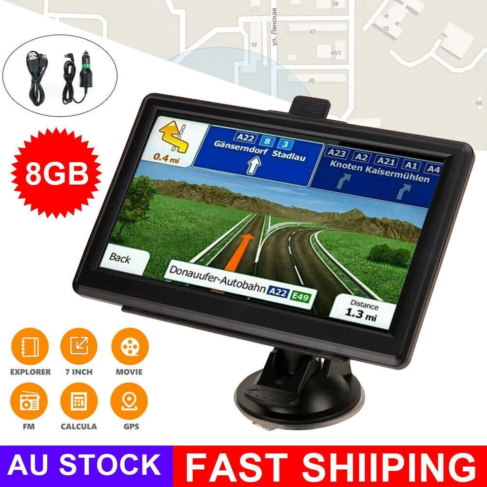 Car Truck GPS Navigation Navigator System Sat Nav Free AU Map 7" HD Touch Screen