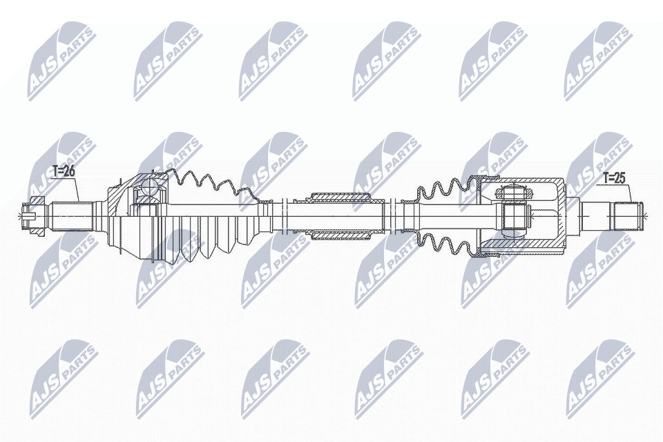 Driveshaft Front Axle Left NPW-HD-054 NTY for HONDA JAZZ IV - Image 8