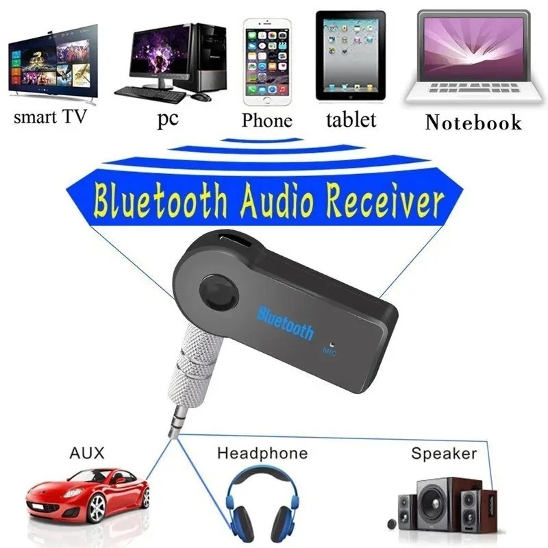 Ricevitore Bluetooth AUX Adattatore Jack da 3,5 mm Telefono Audio Autoradio mic - Immagine 4 di 4