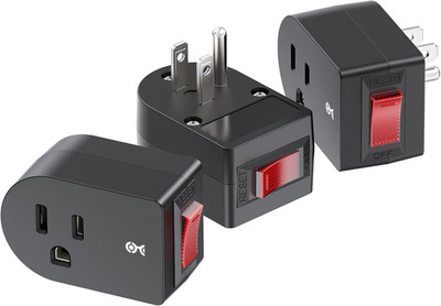 [ETL Listed] Cable Matters 3-Pack Grounded Outlet Switch with on Off, Plug Switc