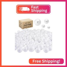 Evershine 240 Pack Craft Foam Ball, White Smooth Craft Foam Polystyrene Balls fo