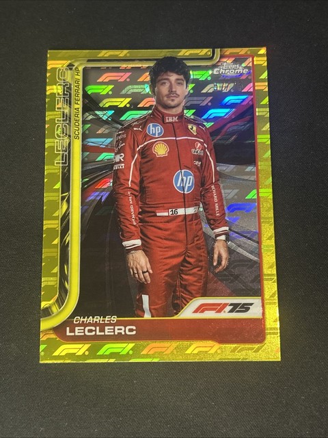 2025 Topps Chrome Logofractor Formula 1 F1 Charles Leclerc Portrait Yellow /75