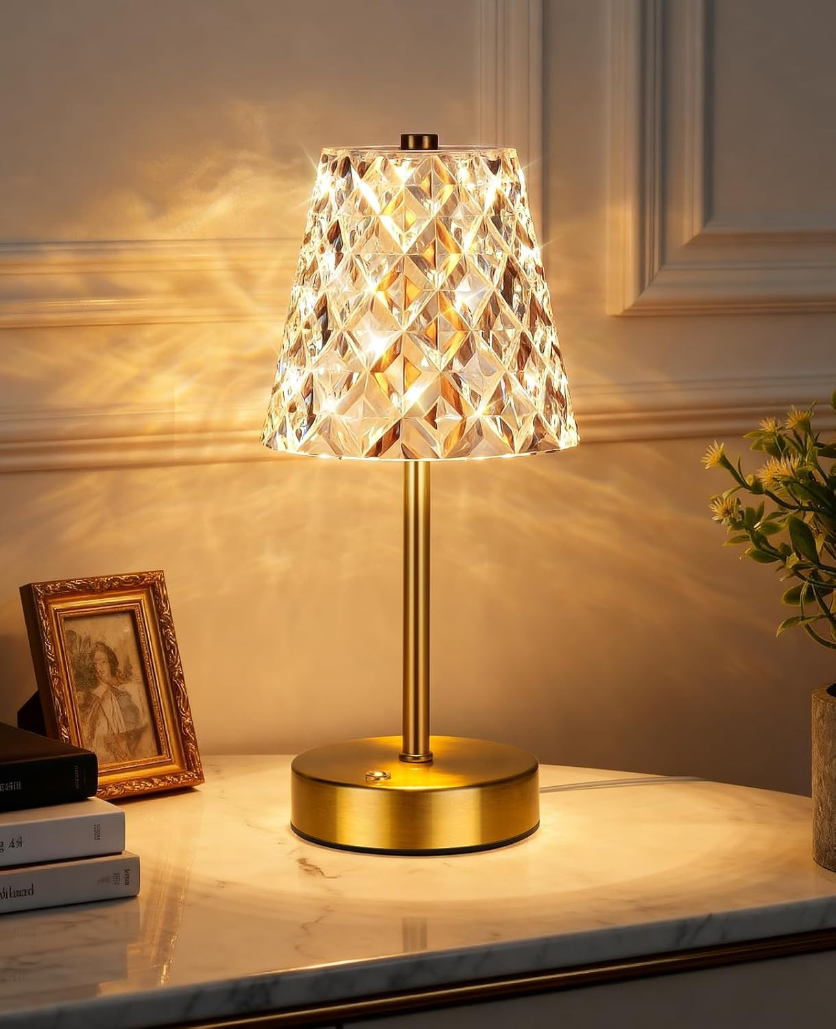 Rechargeable Table Lamp - Upgrade 5200Mah Cordless Lamp with 3 Color Options & S