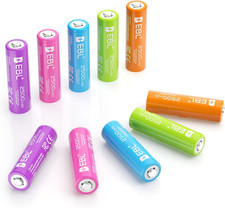 EBL AA Rechargeable Batteries 2500Mah High Capacity Long Lasting Ni-Mh Batteries 17.42 per battery