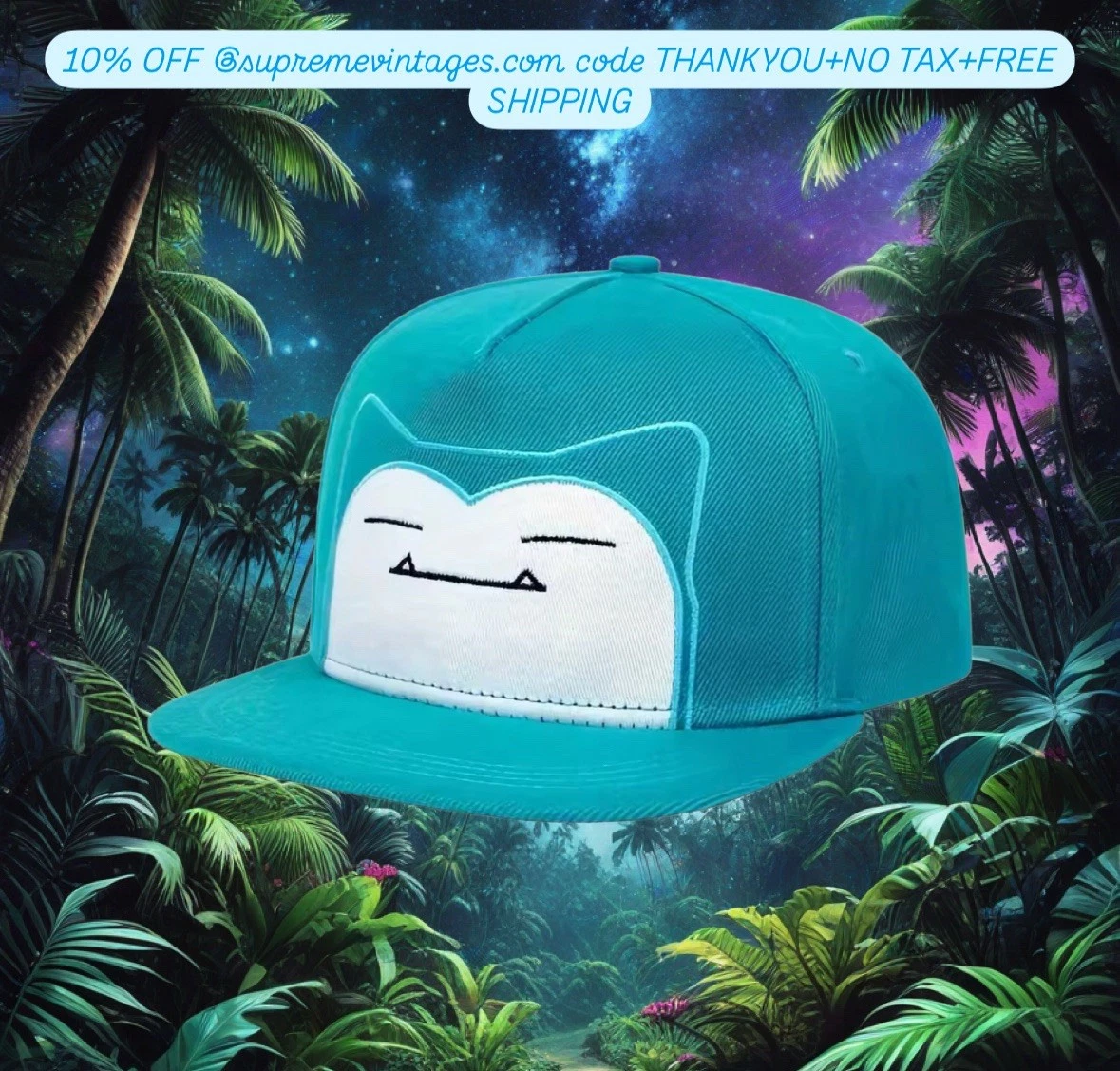 Snorlax Blue Adjustable Baseball Cap Hat Pokemon Kawaii Anime Brand New
Opens in a new window or tab