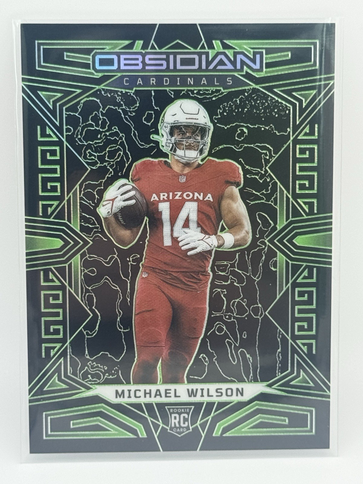 2023 Panini Obsidian Green Electric Etch /25 Michael Wilson #103 Rookie RC