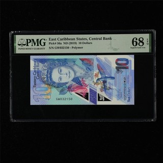 2019 East Caribbean States Central Bank 10 Dollars Pick#56a PMG 68 EPQ UNC 01