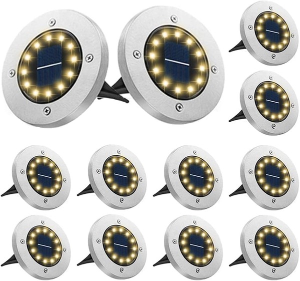 Solar Bodenleuchten 12 StüCk 3000K Warmweiß Led Wasserdicht FüR Garten Rasen-image