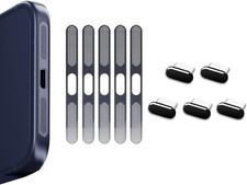 5 Pack Black USB C Type C Charging Port Plug Caps, 5 Pack Speaker Dust Covers fo