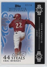 2008 Topps Moments & Milestones Blue 2/10 Eric Byrnes (2007 50 Stolen Bases) 4ib