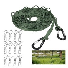 Portable Travel Clothesline, Windproof Clothes Line with Hang Hole, Indoor an...