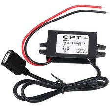12V to 5V 3A 15W Buck Converter Module - DC to DC Regulator with USB Female C...