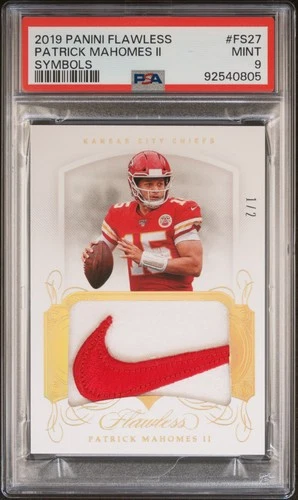 2019 PANINI FLAWLESS SYMBOLS #FS27 PATRICK MAHOMES II 1/2 PSA 9
