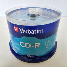 Verbatim 50 Pack CD-R Blank CDs 700MB 52X Speed. New, Sealed