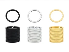 30 Pack Key Ring Keychain 30mm Mix 3 Colors Metal Flat Split Key Chains Rings 