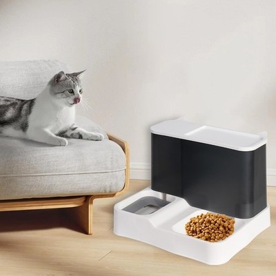 2 in1 Futterautomat Futter Wasserspender Napf Automatisch Hund Katze Flasche Haustier Selbstfütterung