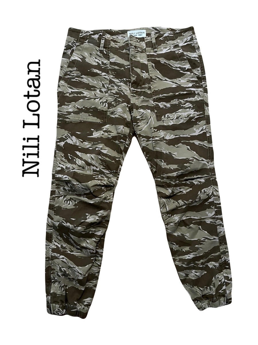 Nili Lotan Tiger Print Camo Jenna Jogger Pants Military Trousers  display picture 1