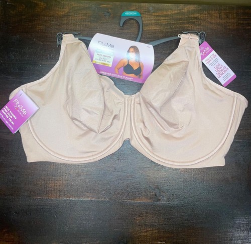Fit for Me Fruit of the Loom Women's Unlined Underwire Rose Full Bra 40H FT967