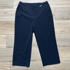 St John Sport Womens Cropped Black Pants Size 10