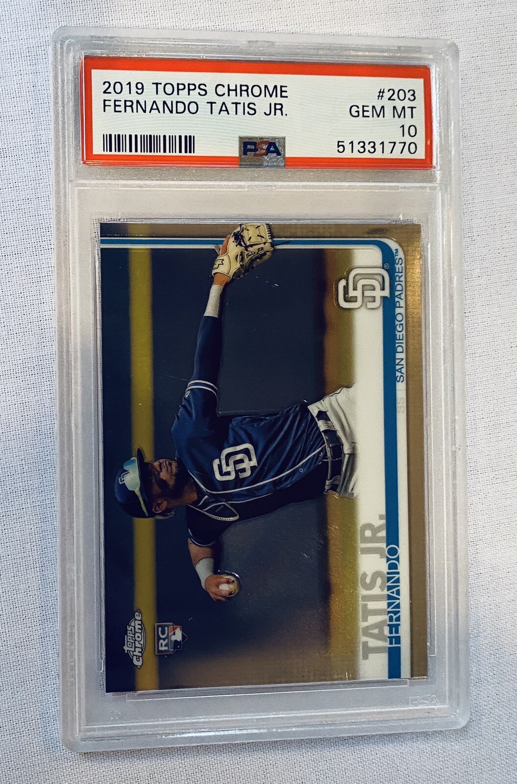 PSA 10 - FERNANDO TATIS JR RC - 2019 Topps Chrome #203 - Padres Rookie