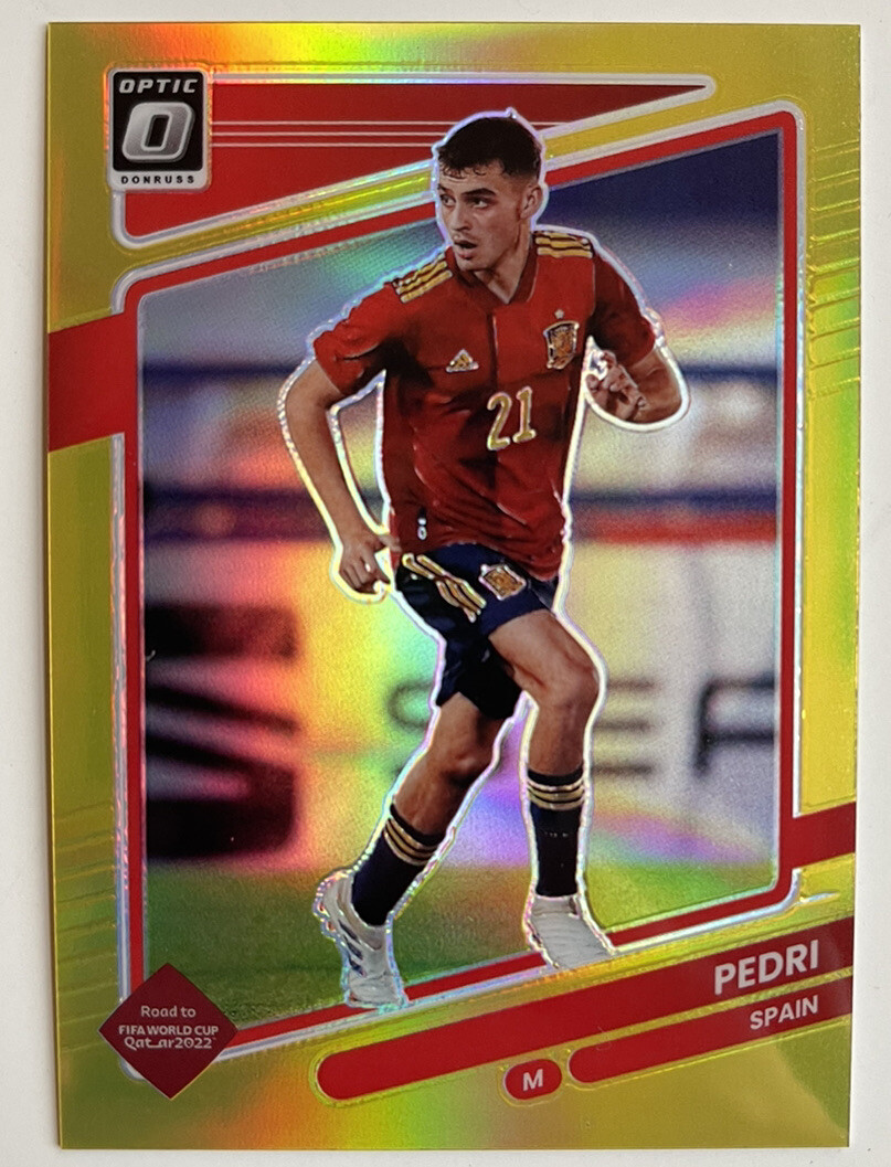 2021-22 Donruss Road to Qatar Pedri Optic GOLD Prizm 7/10 World Cup Spain
