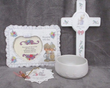 Precious Moments Baptism Gift Set Rejoicing With You Jesus Loves Me 4 Piece VTG