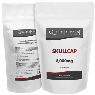 QUALITY GINSENG DIRECT SKULLCAP - 8,000mg Capsules - Powerful Formula - Best Quality on Ebay
