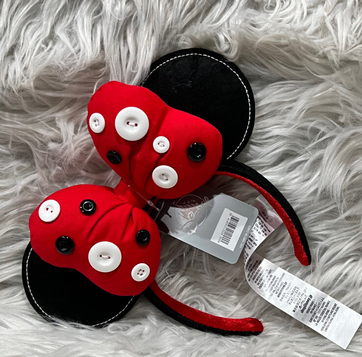 Disney Button Red and Black Mouse Ears Headband New Copper, Shimmer Almond, and Button Minnie Ear Headbands  main image 2