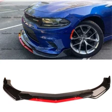 For Dodge Challenger SRT SXT Front Bumper Lip Spoiler Splitter Gloss Black Red