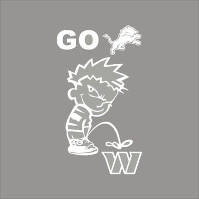 Go Lions Pee on Commanders 1 Color NFL Window Wall Vinyl Decal Sticker