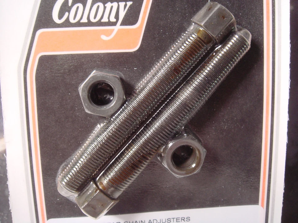 Harley 2 Rear Chain Adjusters Big Twins '36-1972 Hex Parkerized Colony 9629-2 T8 - Image 2 of 4