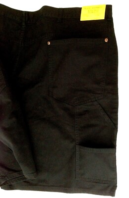VTG Sears Wearmaster Cargo Shorts Big Mens 50 Oversized Rugged Khaki Black NWT