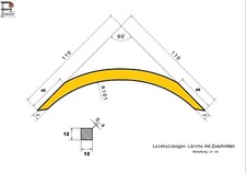 Lärche 12x12 Leimholzbogen geschnitten Rundbalken Holz Bauelement Carport Stütze