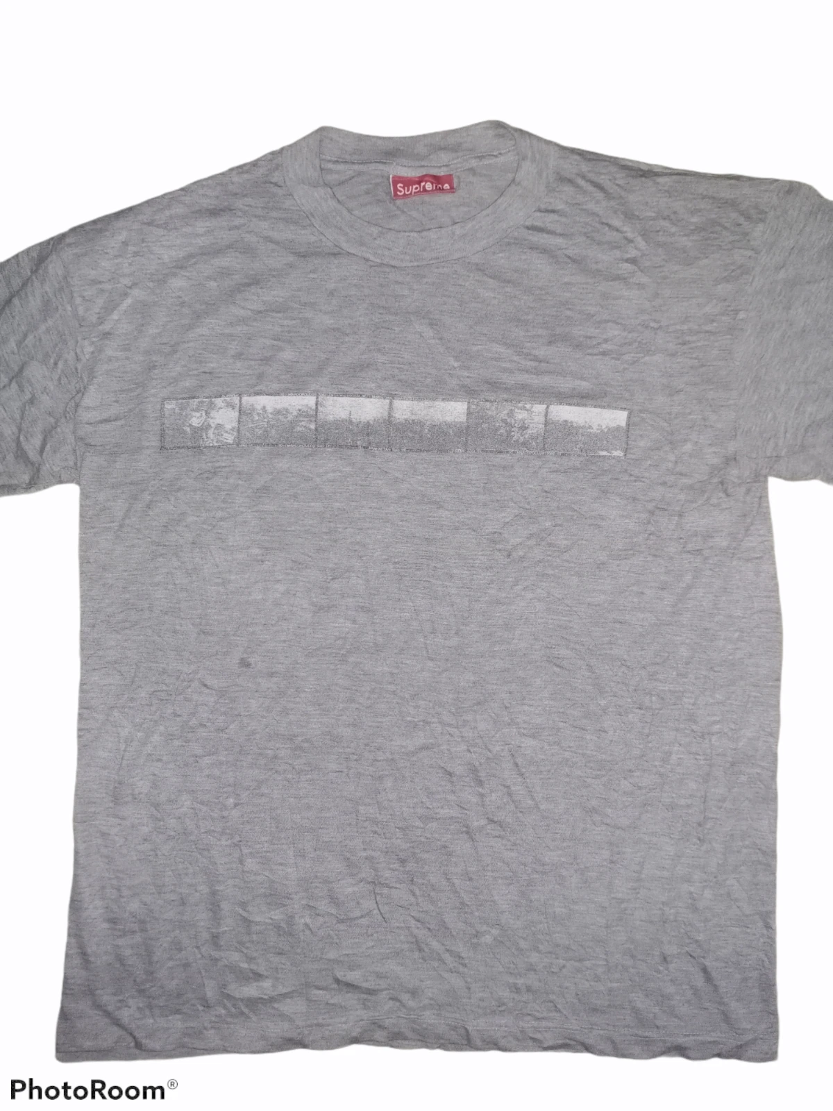 TEE SHIRT SUPREME ARI MARCOPOULOS 1996 GRIS BANDE FILM OG VINTAGE ANNÉES 90