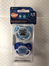 Ulubulu Glow in the Dark Ortho Pacifiers Binkys Soothers Night Owl Dream 6-18M