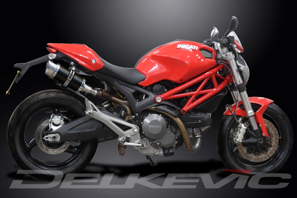 Kit silenciador escape carbono redondo 8" Slip On Ducati Monster 696 2008-2014 Foto 4 de 4