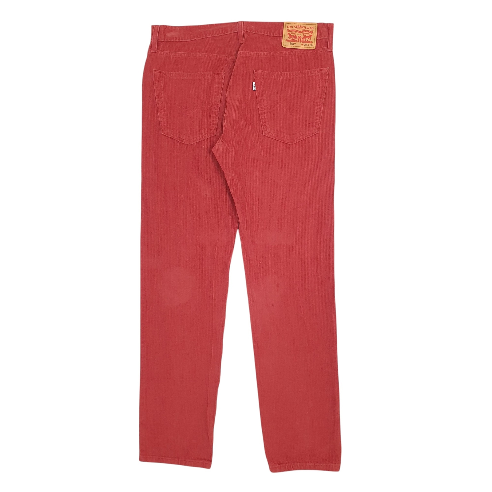 LEVIS 502 Corduroy Trousers Cord Jeans Cotton Red Mens W34 L34 image 3