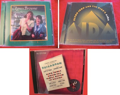 3 Soundtrack CD Lot AGNES BROWNE (The Chieftains Paddy Moloney) AIDA & BRIGADOON