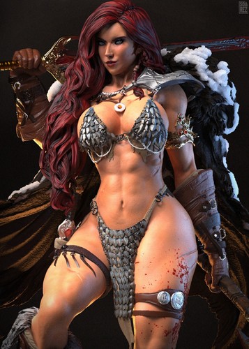 Red Sonya Statue 3D Print Unpainted/Unassembled - Picture 2 of 12