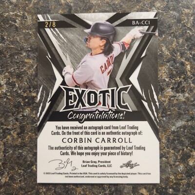 2023 Exotic Snakeskin Mojo - Corbin Carrol - Autograph #'d 2/8