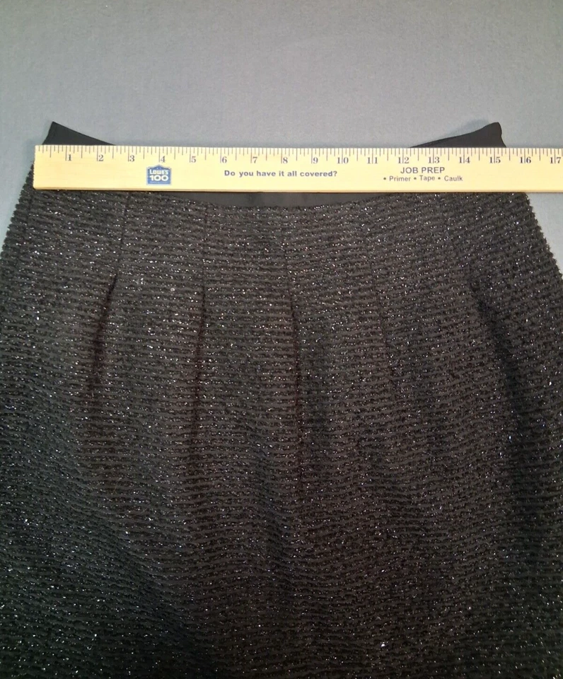 Falda Ann Taylor Loft Plisada Brillante Forrada Poliéster Negra Plateada Para Mujer Talla 6 Foto 3 de 4