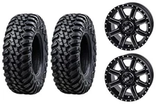 TUSK 28x10-14 UTV Tires On Cascade Wheels Fits Polaris RANGER 1000 XP EPS