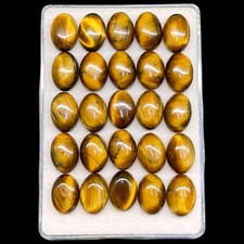 70 Pcs Natural Tiger Eye 14x10mm Oval Cabochon Loose Wholesale Gemstones Lot