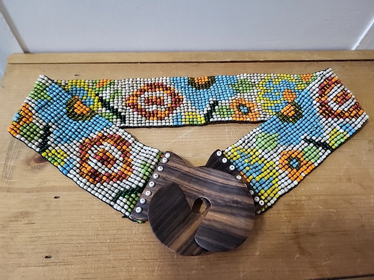 Anthropologie Boho Stretch Belt NWT Beaded Braided Cord Multicolor Small Anthropologie Multicolor Belts for Women for sale | eBay main image 3