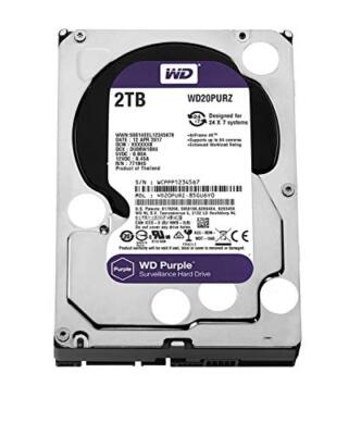 WD Purple 2TB Surveillance Hard Disk Drive 5400 RPM Class SATA 6 Gb/s 64MB Cache